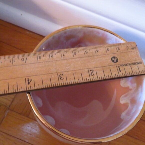 2 beautiful cup made in Portugal,ceramic dripping glaze, pink,blue trinket cont - Picture 8 of 8